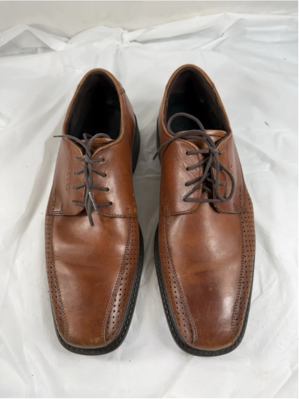 ECCO Oxford Bicycle Toe Dress Shoes Mens 10/10.5 Brown Modern Leather